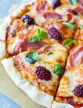Prosciutto Blackberry Basil Pizza