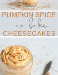 Pumpkin Spice No-Bake Cheesecakes | Salt & Baker