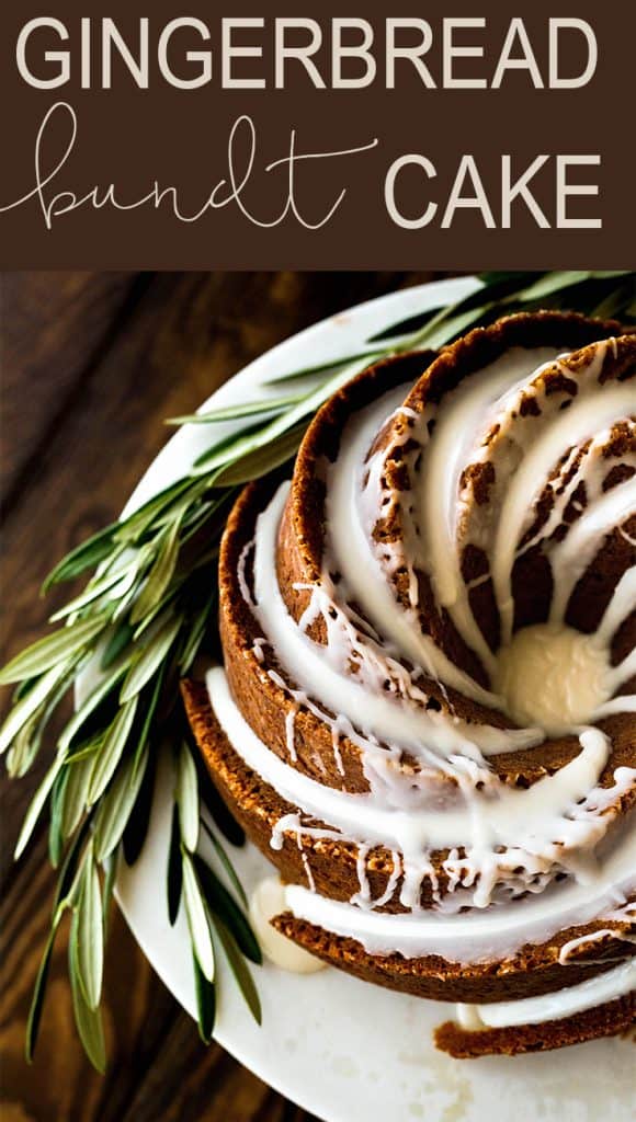 Gingerbread bundt cake in the most beautiful forest cake pan - The