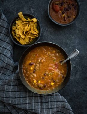 Bowl of Taco Soup.