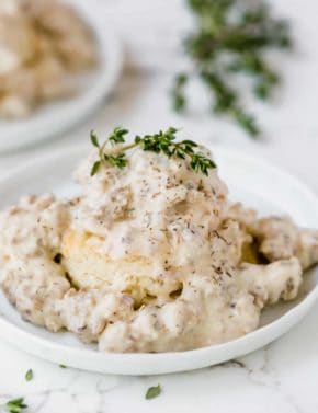 Biscuits and Gravy with thyme.