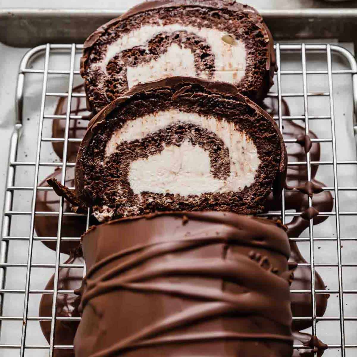 Homemade Oreo Cookie Ice Cream Cake Roll