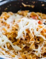 Sausage and Pepperoni Pizza Noodles