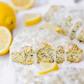 These Lemon Poppy Seed Scones are the perfect spring and summer treat! They are loaded with the perfect lemon flavor and topped with an irresistible glaze!
