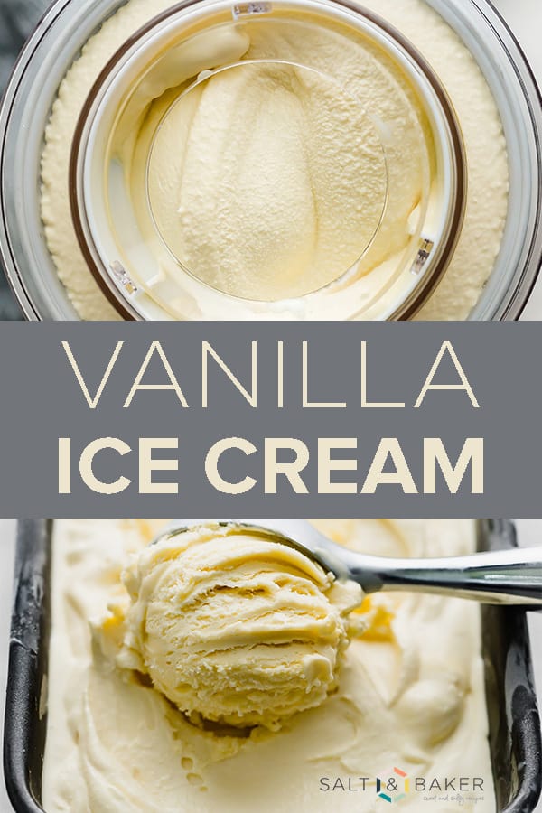 Two photos of vanilla ice cream.