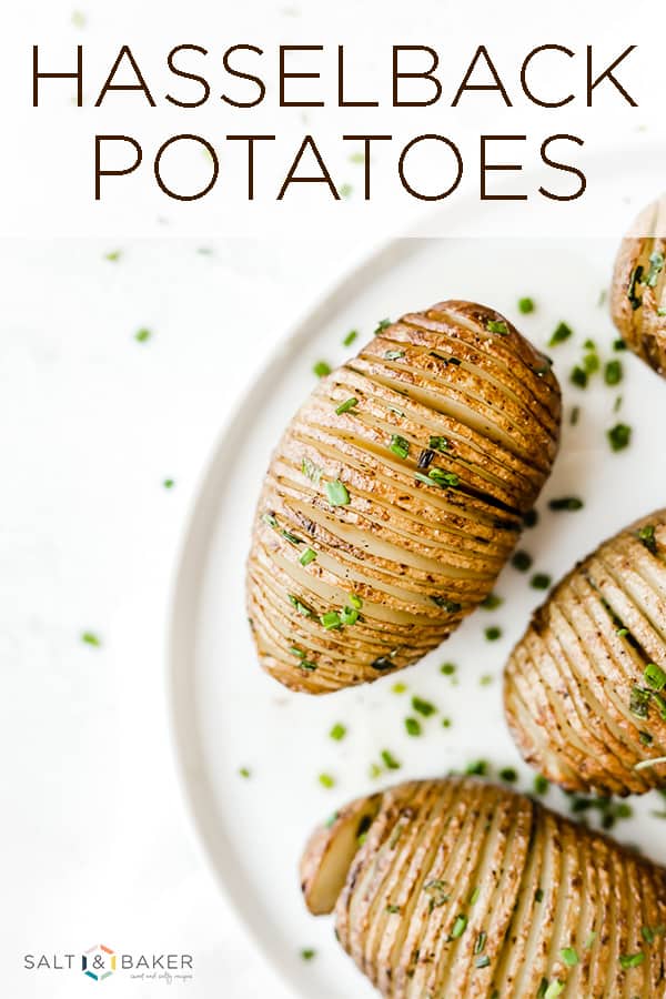 The BEST Hasselback Potato recipe! The exterior is crisp and the interior is buttery, creamy, and tender! #saltandbaker #hasselbackpotato #potato #sidedish