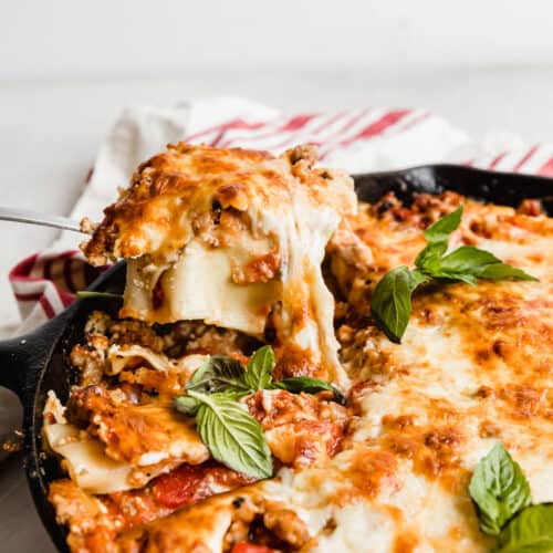 cast-iron skillet lasagna - NINNESCAH HOMESTEAD