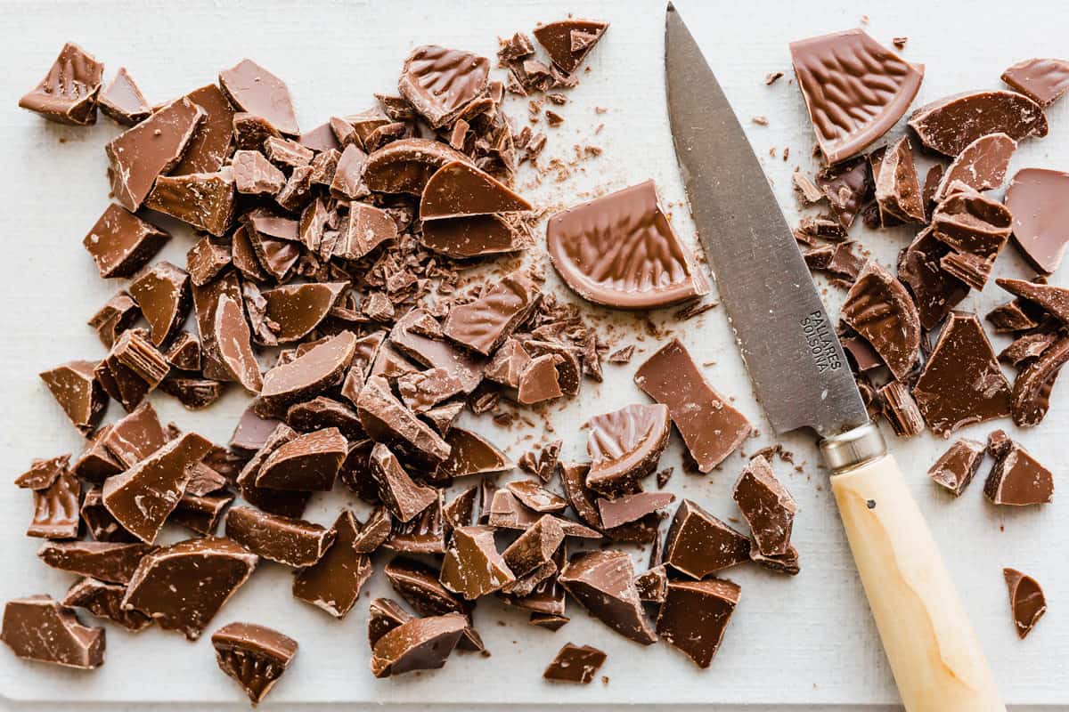 A Terry's chocolate orange cut into chunks.