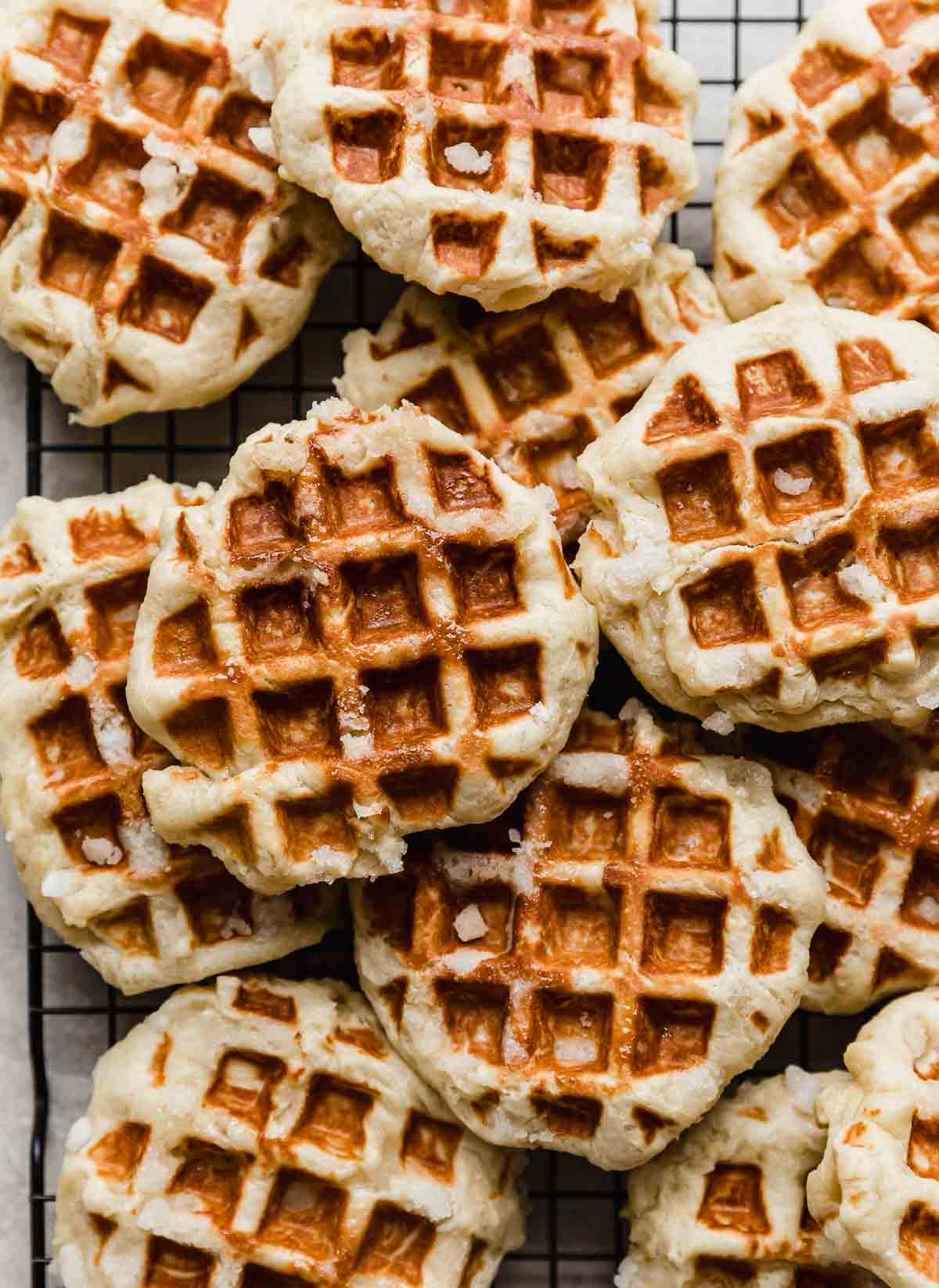 Belgian Liege Waffles on a white background.