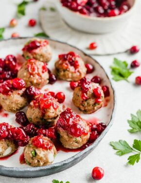 Turkey Meatballs with Cranberry Chutney