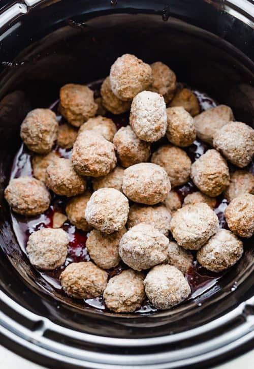 Crock pot grape jelly bbq meatballs salt baker