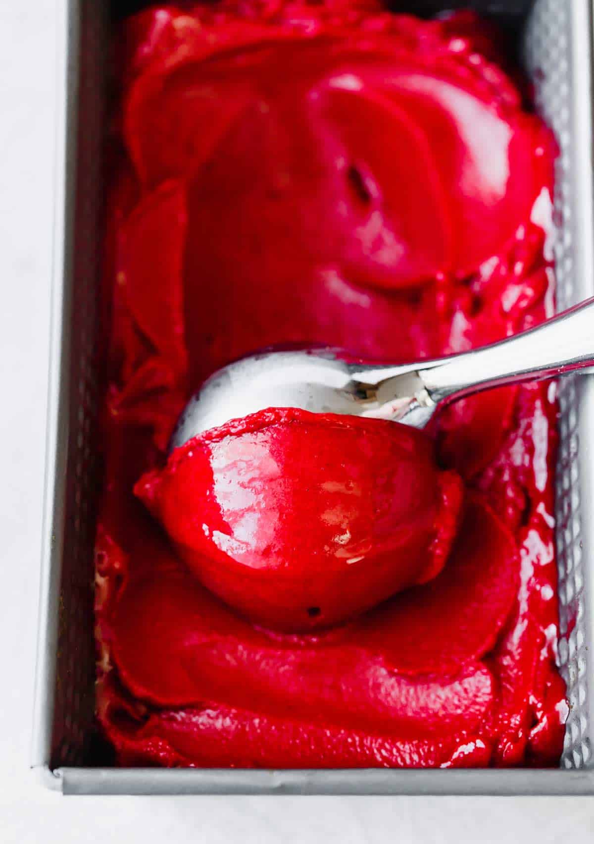 Homemade Raspberry Sorbet - Sugar Salt Magic