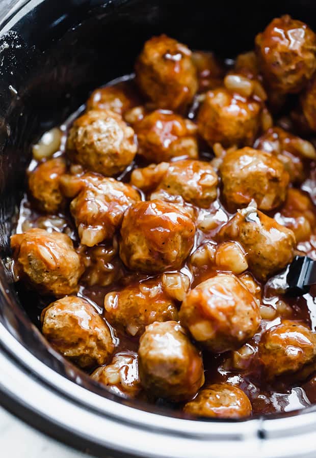 BBQ Pineapple Meatballs - only 3 ingredients! — Salt & Baker