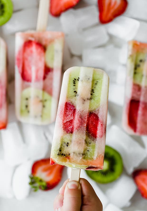 Roasted Strawberries and Cream Popsicles - Fork Knife Swoon