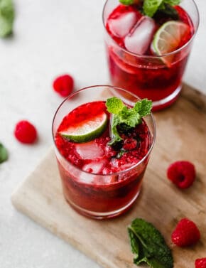 Raspberry Mojito Mocktail