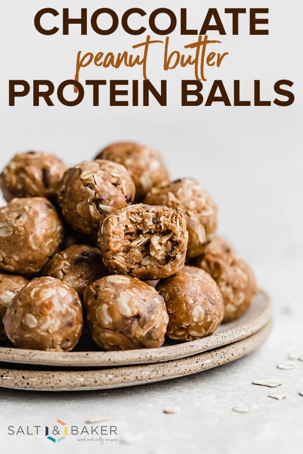 Chocolate Peanut Butter Protein Balls - Salt & Baker