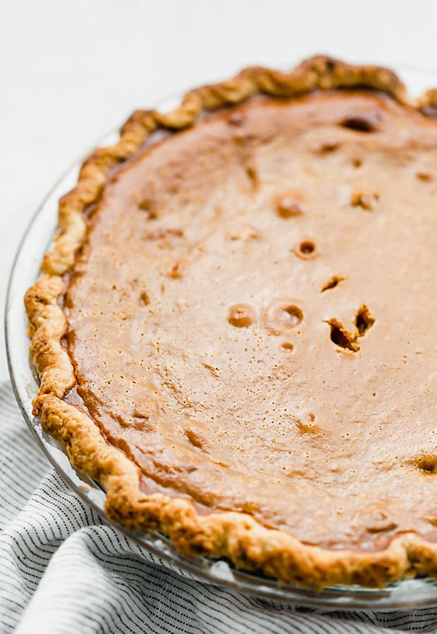 Praline Pumpkin Pie — (make ahead pumpkin pie recipe) Salt & Baker