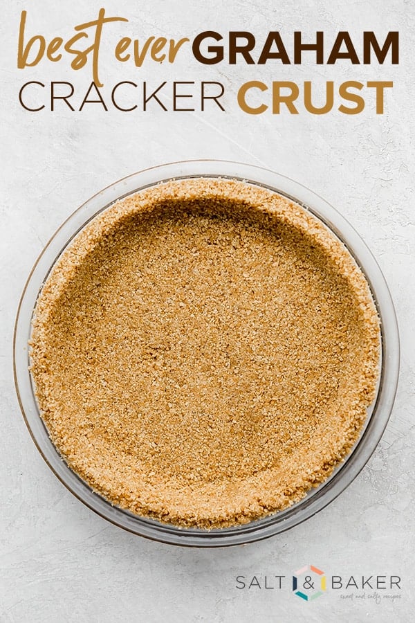 Graham cracker crust in a pie tin. 