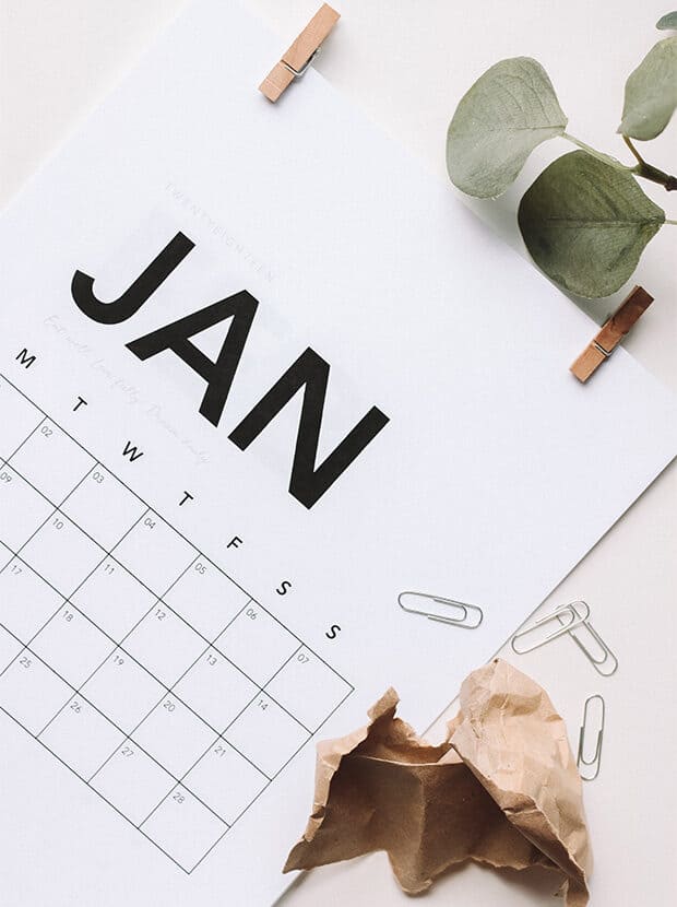 A January calendar on a white background.