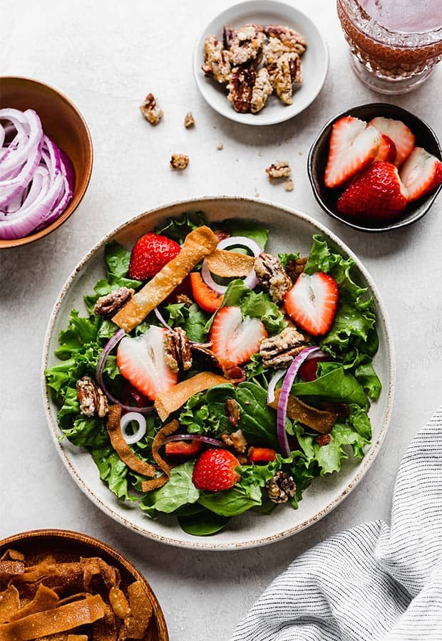 Strawberry Spinach Salad (with strawberry dressing) — Salt & Baker