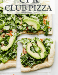 A lettuce, tomato, and avocado topping pizza.