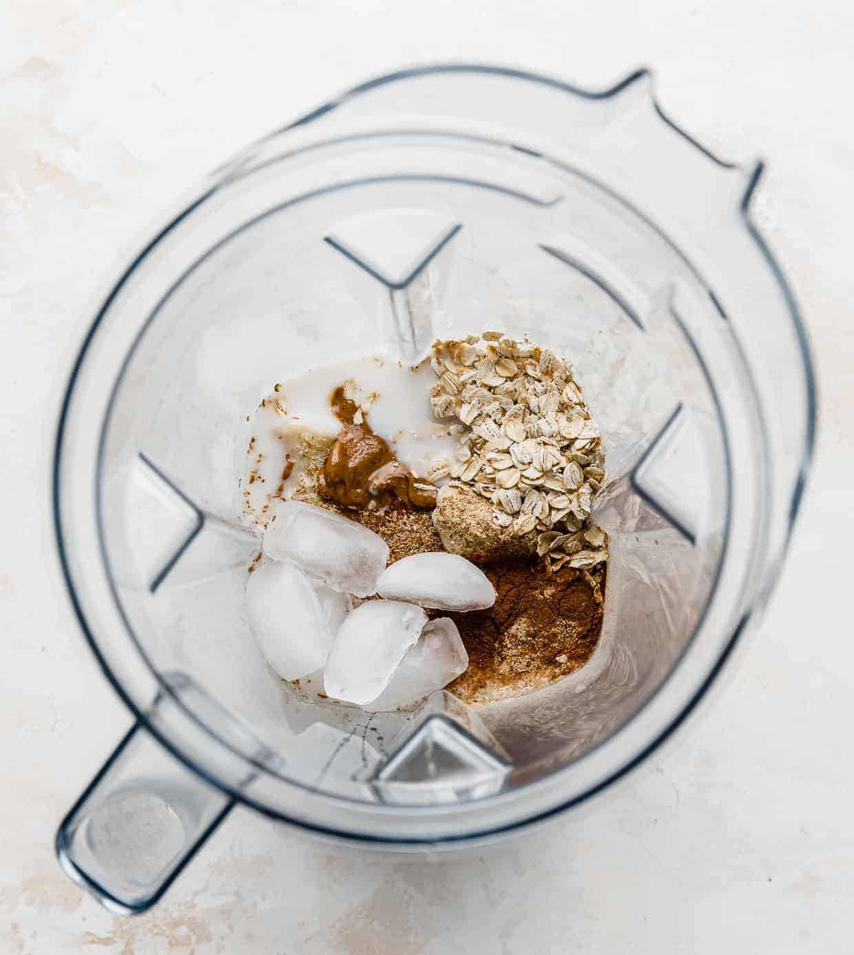 Lactation Smoothie ingredients in a blender. 