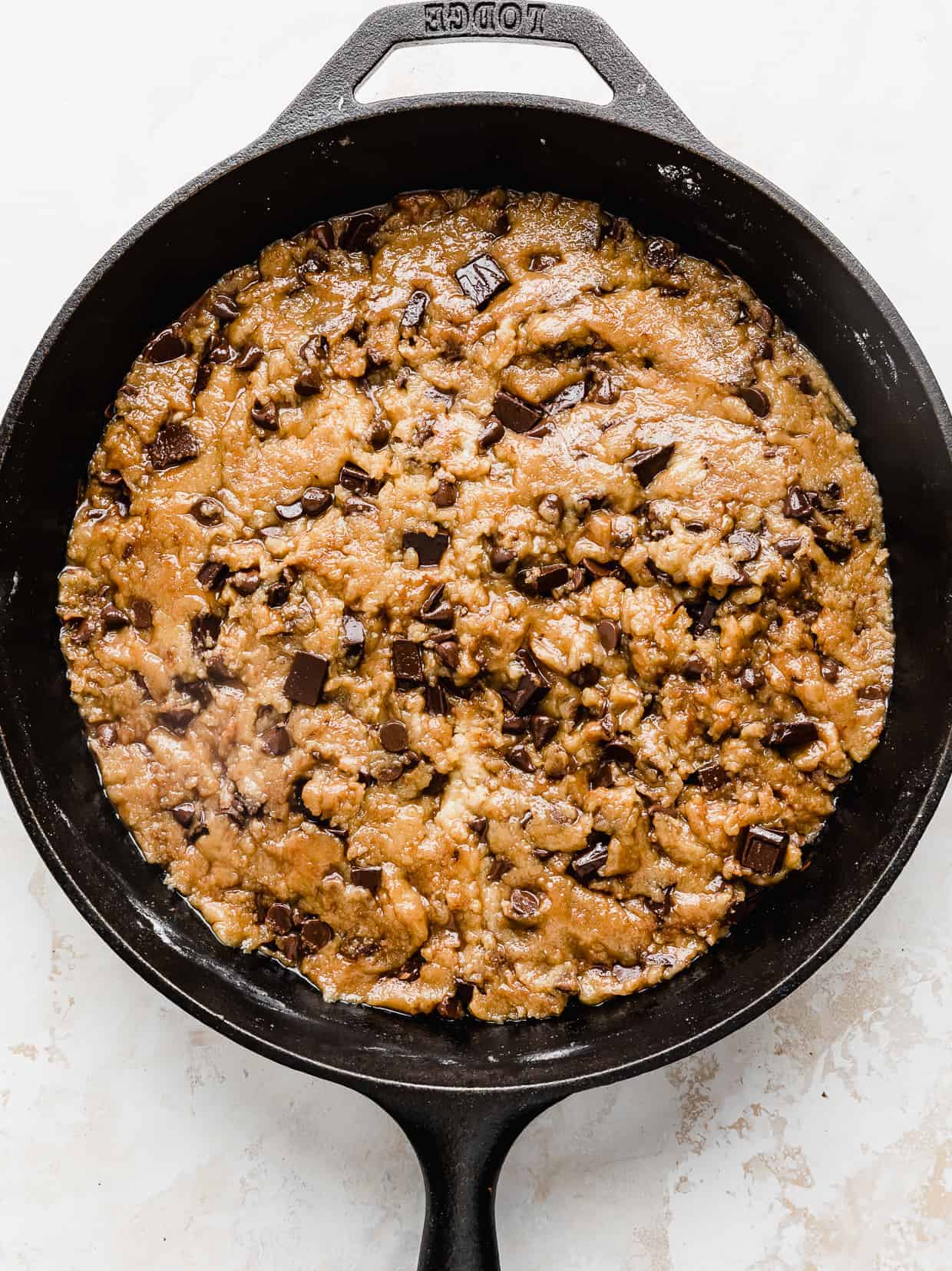 Pizookie AKA Chocolate Chip Skillet Cookie - Building Feasts