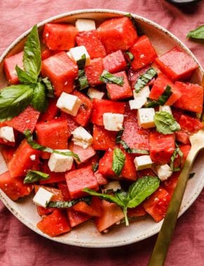 Watermelon Feta Basil Salad