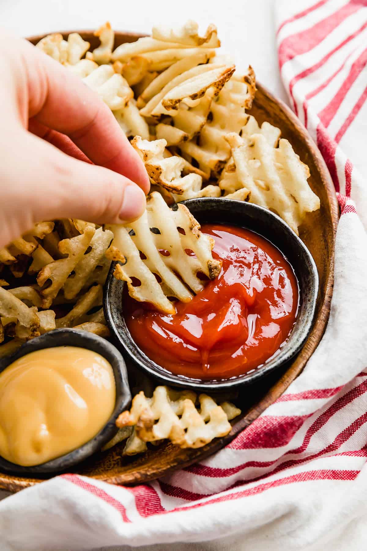 Air Fryer Waffle Fries - One Happy Housewife