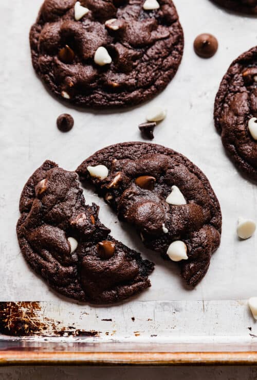 Crumbl Triple Chocolate Chip Cookies - Salt & Baker