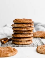 A stack of small Snickerdoodle Cookies on top of each other.