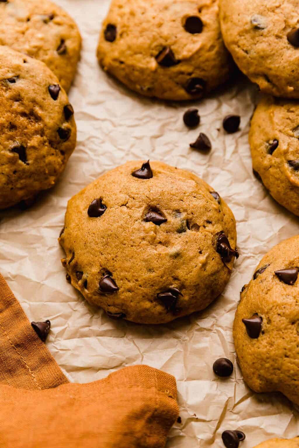 Crumbl Pumpkin Chocolate Chip Cookies - Salt & Baker