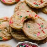 The best Funfetti Cookies with a bite taken out of it.