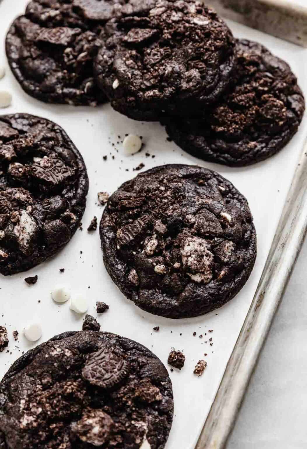 Chocolate Cookies and Cream Cookies - Salt & Baker