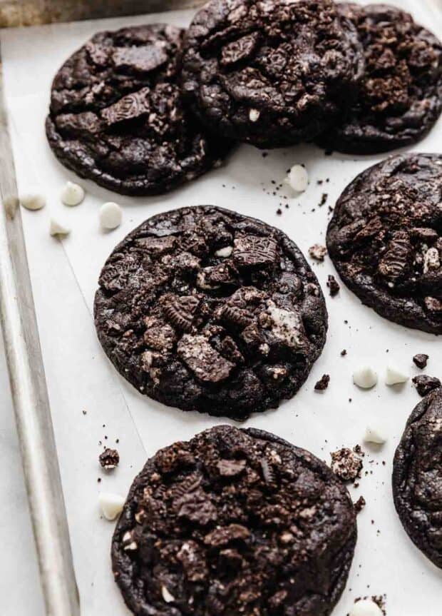 Chocolate Cookies and Cream Cookies - Salt & Baker