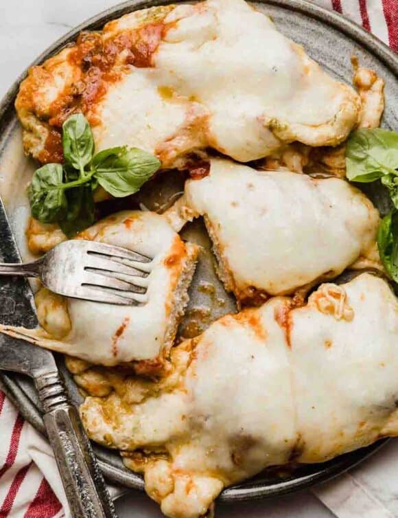 Pesto Chicken Parmesan - Salt & Baker